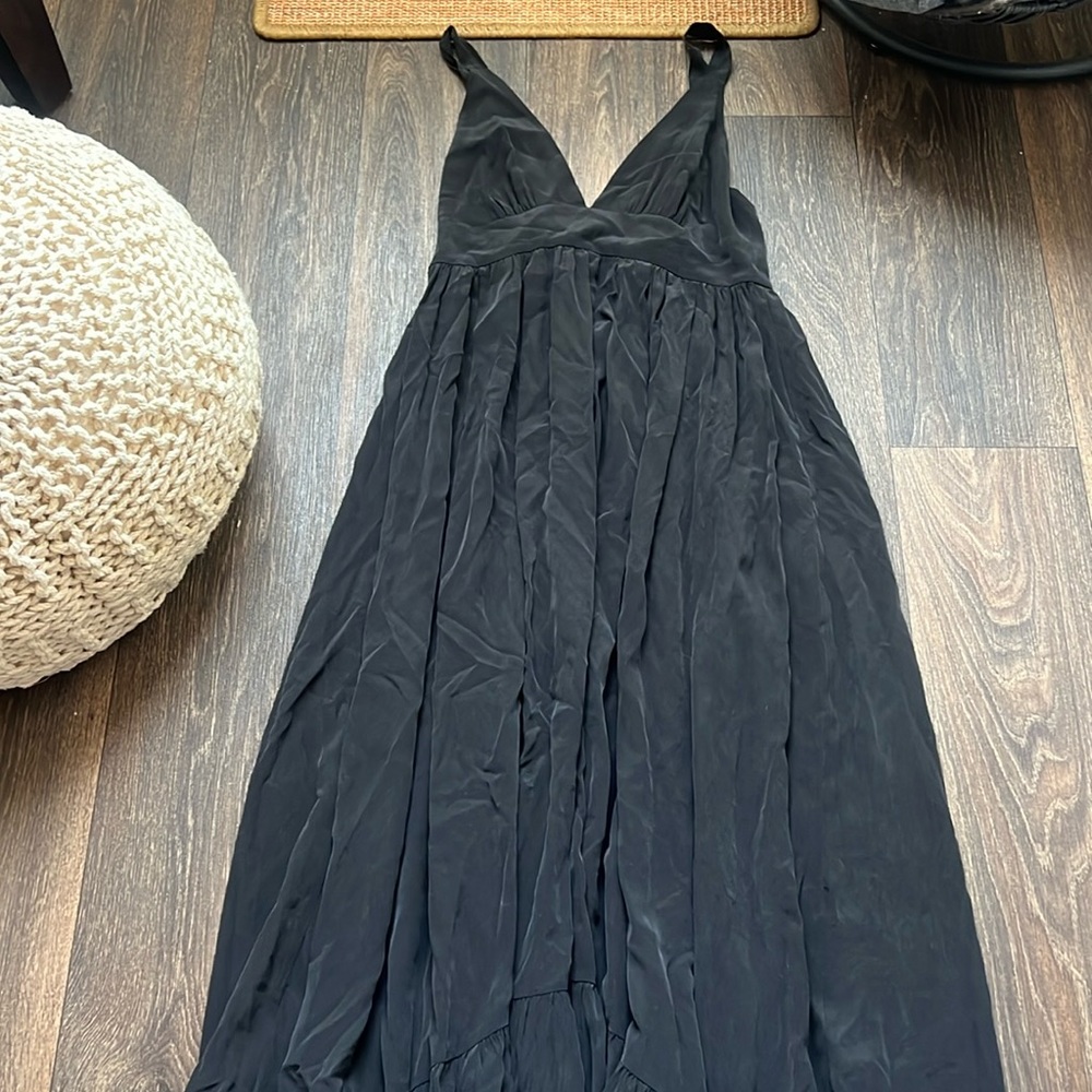 L’AGENCE BLACK SILK MAXI DRESS